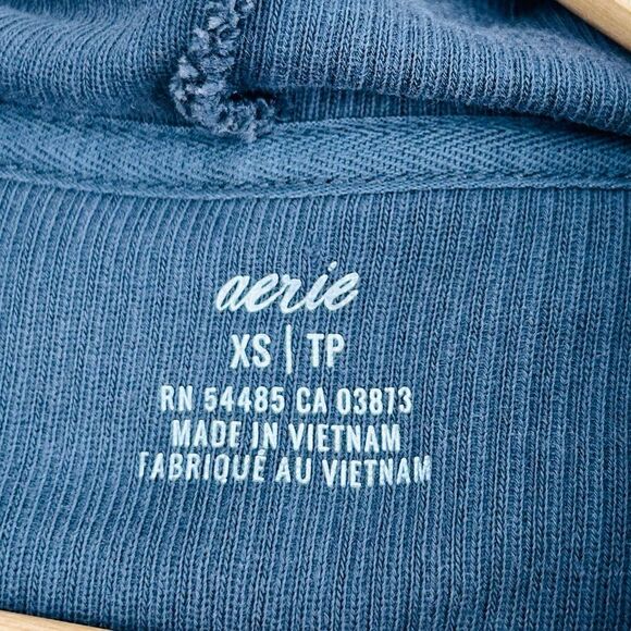 Aerie dark charcoal gray cropped hooded sweatshirt size xsmall - Picture 6 of 6